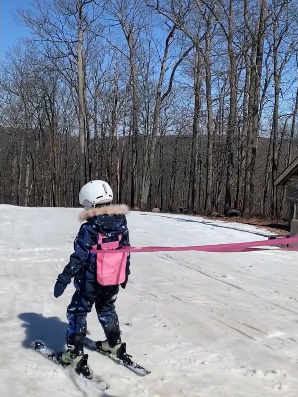 Learn to Ski Harness for Kids - Backpack Style, Pink